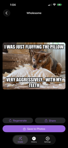 Wholesome meme: dog destroying a pillow